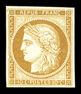 * N°1f, 10c Bistre, Impression De 1862, TB (certificat)  Qualité: *  Cote: 650 Euros - 1849-1850 Ceres