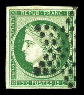 O N°2, 15c Vert, Oblitération étoile, TTB (signé Margue/Thiaude/certificat)  Qualité: O  Cote: 1050 Euros - 1849-1850 Ceres