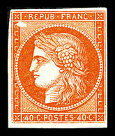 ** N°5A, 40c Orange, Avec Variété 'abeille', Fraîcheur Postale, SUPERBE (signé/certificats)  Qualité: ** - 1849-1850 Cérès