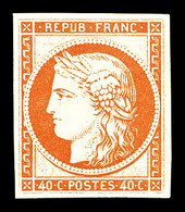 ** N°5g, 40c Orange, Impression De 1862, Fraîcheur Postale. SUP (certificat)  Qualité: ** - 1849-1850 Cérès