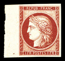 ** N°6f, 1f Carmin, Impression De 1862, Bord De Feuille, Fraîcheur Postale. SUP (certificat)  Qualité: ** - 1849-1850 Cérès