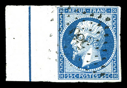 O N°10b, 25c Bleu, Bdf Avec Filet D'encadrement Obl Pc. SUP (signé/certificat)  Qualité: O  Cote: 1800 Euros - 1852 Luigi-Napoleone