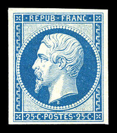 ** N°10c, 25c Bleu, Impression De 1862, FRAÎCHEUR POSTALE, SUP (certificat)  Qualité: ** - 1852 Luigi-Napoleone