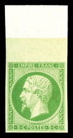 ** N°12, 5c Vert, Bord De Feuille, FRAÎCHEUR POSTALE, SUPERBE (certificat)  Qualité: ** - 1853-1860 Napoléon III