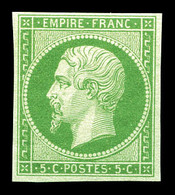 ** N°12, 5c Vert, FRAÎCHEUR POSTALE, SUPERBE (certificat)  Qualité: ** - 1853-1860 Napoléon III