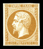 ** N°13B, 10c Brun-clair Type II, Fraîcheur Postale. SUP (certificat)  Qualité: ** - 1853-1860 Napoleone III