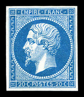 ** N°14A, 20c Bleu Type I, Fraîcheur Postale. SUP (signé Brun/certificat)  Qualité: ** - 1853-1860 Napoleon III