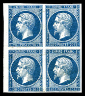 ** N°14B, 20c Type II, Bloc De Quatre, Infimes Froissures De Gomme, Fraîcheur Postale. TTB (certificat)  Qualité: ** - 1853-1860 Napoléon III.