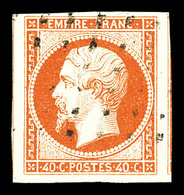 O N°16, 40c Orange Obl Gros Points, Grandes Marges, Pièce Choisie. SUP  Qualité: O - 1853-1860 Napoléon III