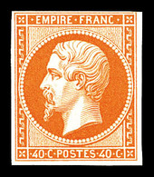 ** N°16a, 40c Orange-vif, FRAÎCHEUR POSTALE, SUPERBE (certificat)  Qualité: ** - 1853-1860 Napoléon III