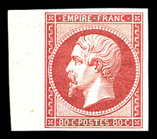 * N°17B, 80c Rose Bord De Feuille, Fraîcheur Postale. SUPERBE. R. (signé/certificat)  Qualité: *  Cote: 3800 Euros - 1853-1860 Napoleone III