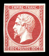 * N°17B, 80c Rose, Très Frais. SUP. R. (signé Calves/Margues/certificat)  Qualité: *  Cote: 3800 Euros - 1853-1860 Napoléon III