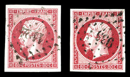 O N°17B, 80c Empire: 2 Exemplaires Avec Nuances Différentes. TTB  Qualité: O - 1853-1860 Napoléon III.