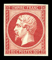 ** N°17Ba, 80c Rose Vif, Fraîcheur Postale. SUPERBE. R.R. (certificat)  Qualité: ** - 1853-1860 Napoléon III