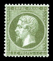 ** N°19, 1c Olive, Très Bon Centrage, Fraîcheur Postale. SUP (signé Brun/certificat)  Qualité: ** - 1862 Napoléon III.