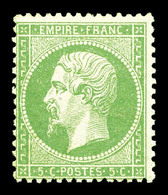 ** N°20, 5c Vert, Fraîcheur Postale. SUP (certificat)  Qualité: ** - 1862 Napoléon III.