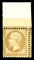 ** N°21, 10c Bistre: VARIÉTÉ PIQUAGE DECALE, Haut De Feuille, FRAÎCHEUR POSTALE, SUPERBE (signé Calves/certificat)  Qual - 1862 Napoléon III.