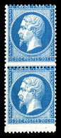 * N°22, 20c Bleu: Variété De Piquage, Timbre Plus Grand Tenant à Normal. TB (certificat)  Qualité: * - 1862 Napoléon III.