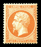 ** N°23, 40c Orange, Fraîcheur Postale. SUPERBE (certificat)  Qualité: ** - 1862 Napoléon III.