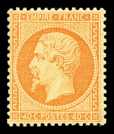 * N°23, 40c Orange, Frais, TTB (certificat)  Qualité: *  Cote: 3000 Euros - 1862 Napoleon III
