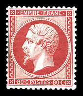 ** N°24, 80c Rose, Fraîcheur Postale, SUP (certificats)  Qualité: ** - 1862 Napoléon III.