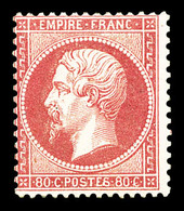 * N°24, 80c Rose. TB (certificat)  Qualité: *  Cote: 2300 Euros - 1862 Napoléon III