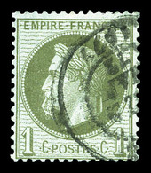 O N°25b, 1c Vert Bronze, Variété 'A LA CIGARETTE'. TTB. R. (certificat)  Qualité: O  Cote: 1450 Euros - 1863-1870 Napoléon III Lauré
