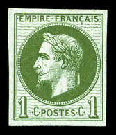 (*) N°25d, 1c Bronze, Réimpression Granet, SUP (certificats)  Qualité: (*)  Cote: 1450 Euros - 1863-1870 Napoleon III Gelauwerd