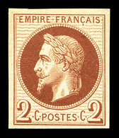 ** N°26Af, 2c Brun Non Dentelé, Impression De Rothschild, SUP (certificat)  Qualité: ** - 1863-1870 Napoléon III Lauré
