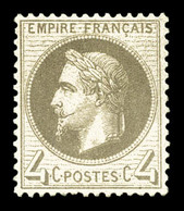 ** N°27Ba, 4c Gris Foncé Type II, Très Bon Centrage. TTB (signé Calves/certificats)  Qualité: ** - 1863-1870 Napoleone III Con Gli Allori