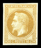 ** N°28Aa, 10c Bistre Impression De Rothschild, Fraîcheur Postale. SUP (certificat)  Qualité: ** - 1863-1870 Napoleone III Con Gli Allori