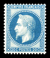 ** N°29A, 20c Bleu Type I, Fraîcheur Postale. SUP (signé Calves/certificat)  Qualité: ** - 1863-1870 Napoléon III. Laure