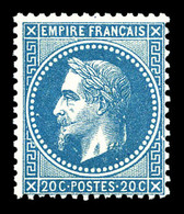 ** N°29B, 20c Bleu Type II. TTB (certificat)  Qualité: ** - 1863-1870 Napoleon III Gelauwerd