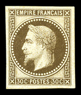 ** N°30c, 30c Brun, Impression De Rothschild Non Dentelé, Fraîcheur Postale. SUP (signé Calves/certificat)  Qualité: ** - 1863-1870 Napoléon III Lauré