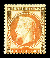 ** N°31, 40c Orange (oxydé), Très Belle Gomme. TB (certificat)  Qualité: ** - 1863-1870 Napoléon III Lauré