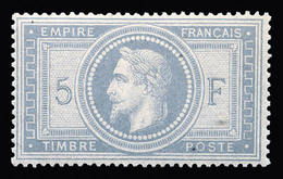 * N°33a, Empire, 5F Gris-bleu, Quasi **, Fraîcheur Postale. SUP (signé/certificats)  Qualité: *  Cote: 10000 Euros - 1863-1870 Napoléon III Lauré