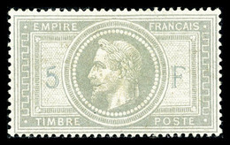 * N°33b, 5F Violet-gris Avec 5 Et F En Bleu, Bon Centrage, TB (signé Brun/certificat)  Qualité: *  Cote: 9750 Euros - 1863-1870 Napoléon III Lauré
