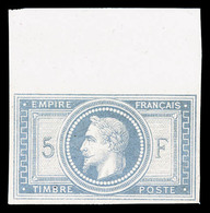 ** N°33c, 5F Violet-gris Non Dentelé, Haut De Feuille. Fraîcheur Postale. SUPERBE. R.R. (certificat)  Qualité: ** - 1863-1870 Napoléon III. Laure