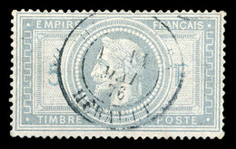 O N°33A, 5F Violet-gris Avec 5 Et F En Bleu, Oblitération Càd Centrale, Très Bon Centrage. Pièce Choisie. SUP (signé Cal - 1863-1870 Napoleone III Con Gli Allori