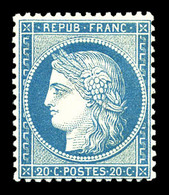 ** N°37, 20c Bleu, Fraîcheur Postale, Très Bon Centrage. SUP (signé Calves/certificats)  Qualité: ** - 1870 Assedio Di Parigi