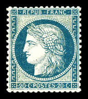 ** N°37a, 20c Bleu Foncé, Fraîcheur Postale. TTB (certificats)  Qualité: ** - 1870 Assedio Di Parigi