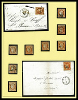 O Collection Composée De 8 Ex Obl Du 10c Bistre (dont 2 Ex Sur Lettre), 15 Ex Du 20c Bleu (dont 5 Lettres Et Variétés), - 1870 Siege Of Paris