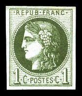 ** N°39Ab, 1c Olive Foncé Rep 1. SUP (signé Calves/certificat)  Qualité: ** - 1870 Ausgabe Bordeaux