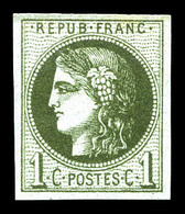 ** N°39Ab, 1c Olive Foncé Rep 1. SUP (signé Calves/certificat)  Qualité: ** - 1870 Emission De Bordeaux