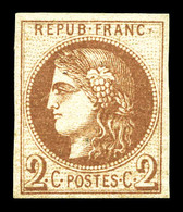 ** N°40Aa, 2c Chocolat Report 1, Infime Point Clair, Fraîcheur Postale. TTB (certificats)  Qualité: ** - 1870 Bordeaux Printing