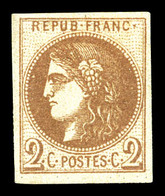 * N°40Aa, 2c Chocolat Report 1, Fraîcheur Postale. SUP (signé Calves/Brun/certificats)  Qualité: *  Cote: 1750 Euros - 1870 Emissione Di Bordeaux