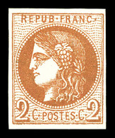 ** N°40B, 2c Brun-rouge Rep 2, Fraîcheur Postale. SUP (certificat)  Qualité: ** - 1870 Emission De Bordeaux