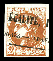 O N°40B, 2c Brun-rouge Obl Typographique Des Journaux. SUP (signé)  Qualité: O  Cote: 400 Euros - 1870 Uitgave Van Bordeaux