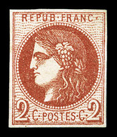 (*) N°40Ba, 2c Rouge-brique Clair Report 2, TB (signé Calves/certificat)  Qualité: (*) - 1870 Bordeaux Printing