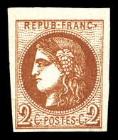 (*) N°40Bb, 2c Marron, Quatre Belles Marges. TTB (signé Scheller/certificat)  Qualité: (*)  Cote: 1200 Euros - 1870 Bordeaux Printing